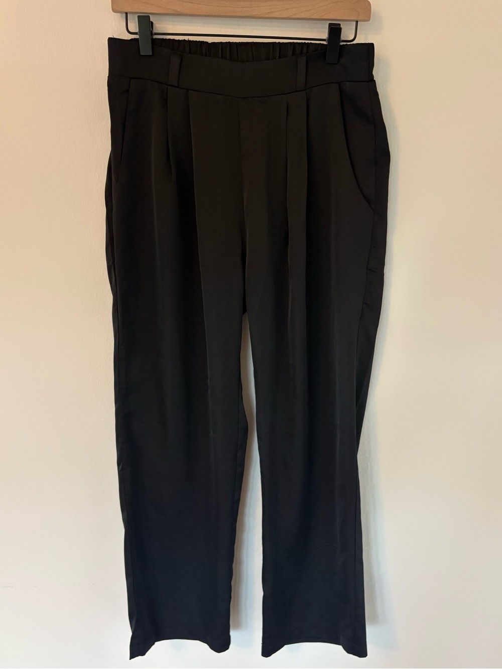 Monteau Black Straight-Leg Tailored Trousers